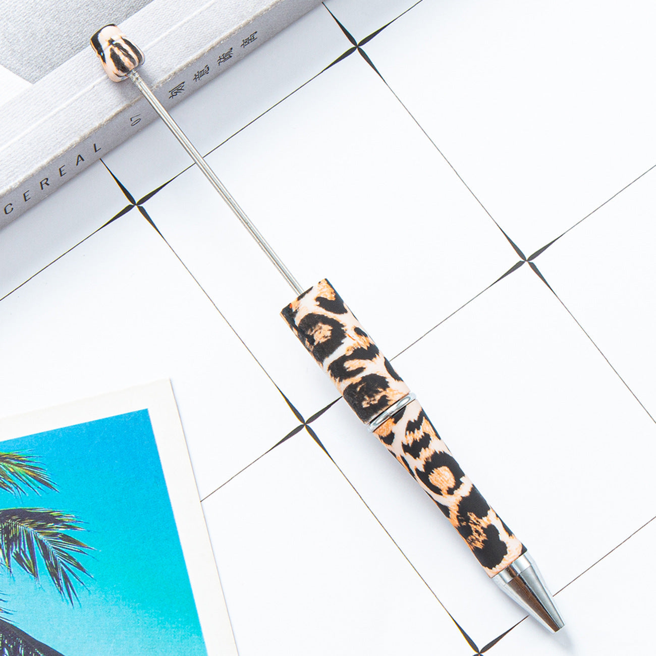 Wholesale 1000pcs Beadable Pens Cow Print Leopard Print Christmas Plastic Pen DIY for Beaded